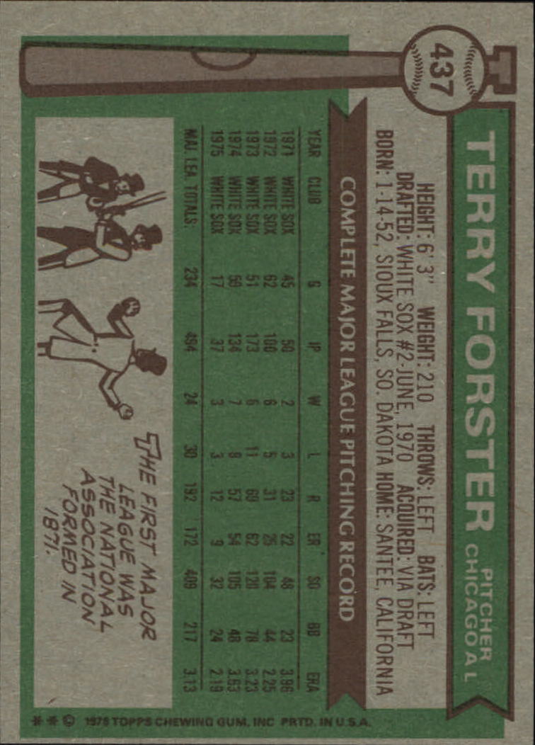 1976 Topps #437 Terry Forster - NM