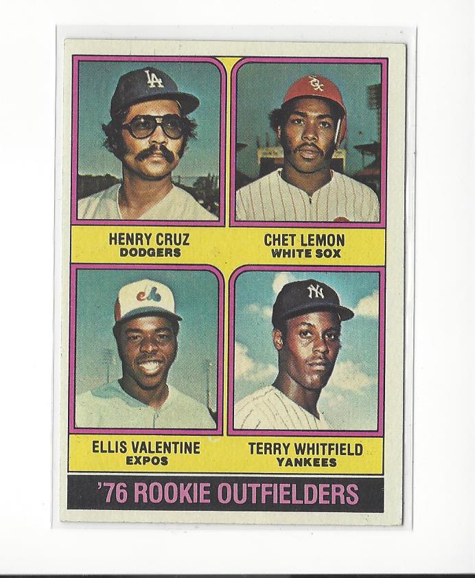 1976 Topps #590 Rookie Outfielders/Henry Cruz RC/Chet Lemon RC/Ellis Valentine RC/Terry Whitfield