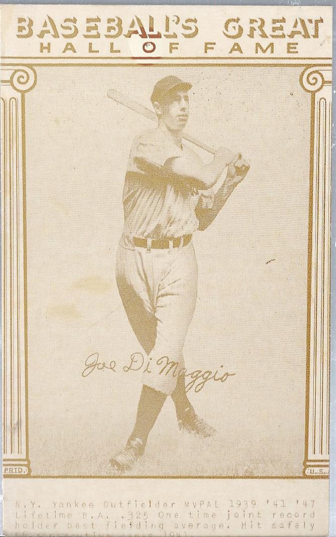 1976 Galasso Baseball's Great Hall of Fame #7 Joe DiMaggio