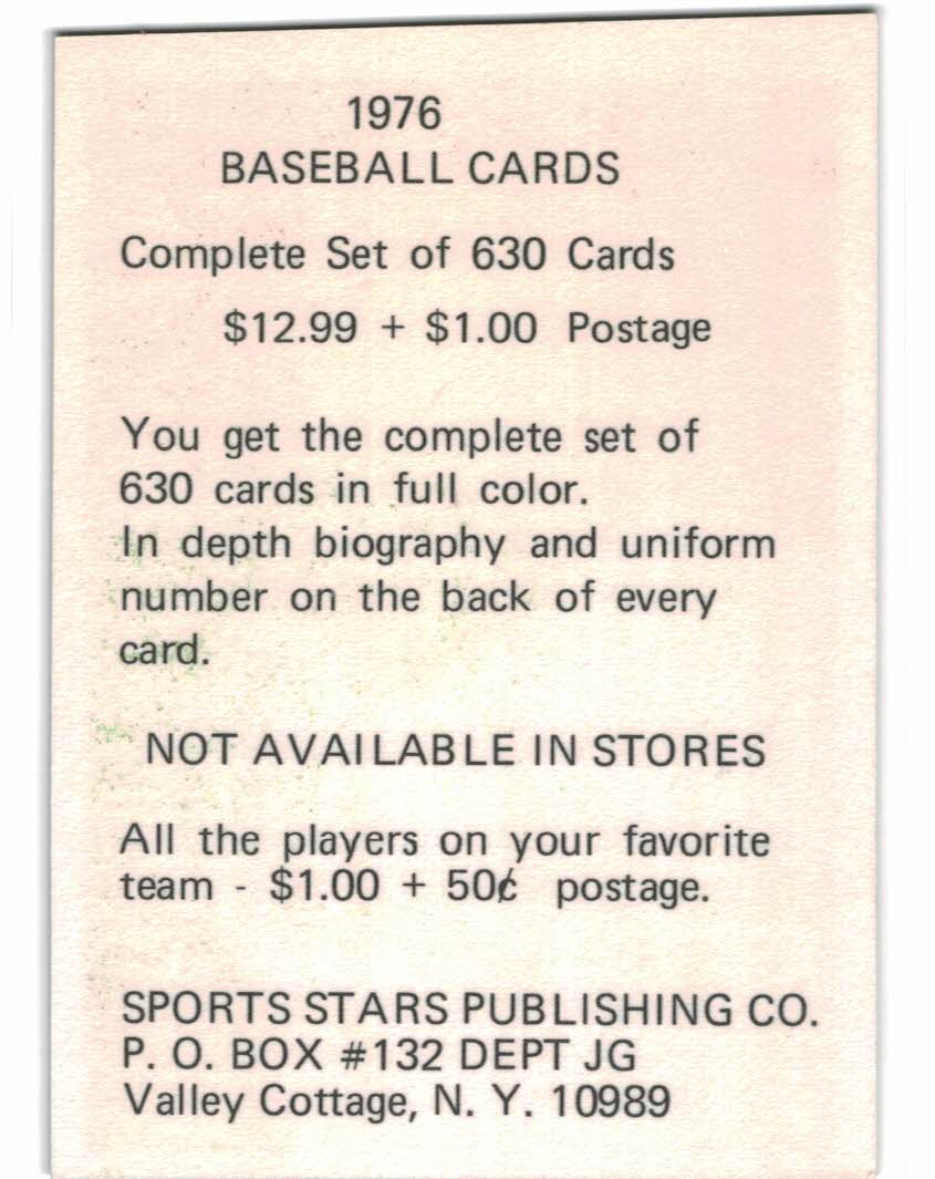 1976 SSPC Promos #4 Mickey Mantle back image