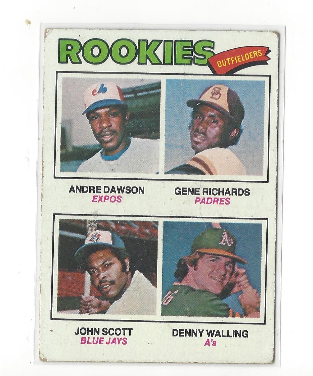 1977 Topps #473 Rookie Outfielders/Andre Dawson RC/Gene Richards RC/John Scott/Denny Walling RC
