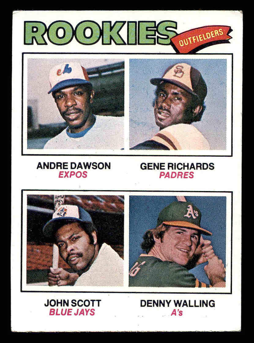 1977 Topps #473 Rookie Outfielders/Andre Dawson RC/Gene Richards RC/John Scott/Denny Walling RC