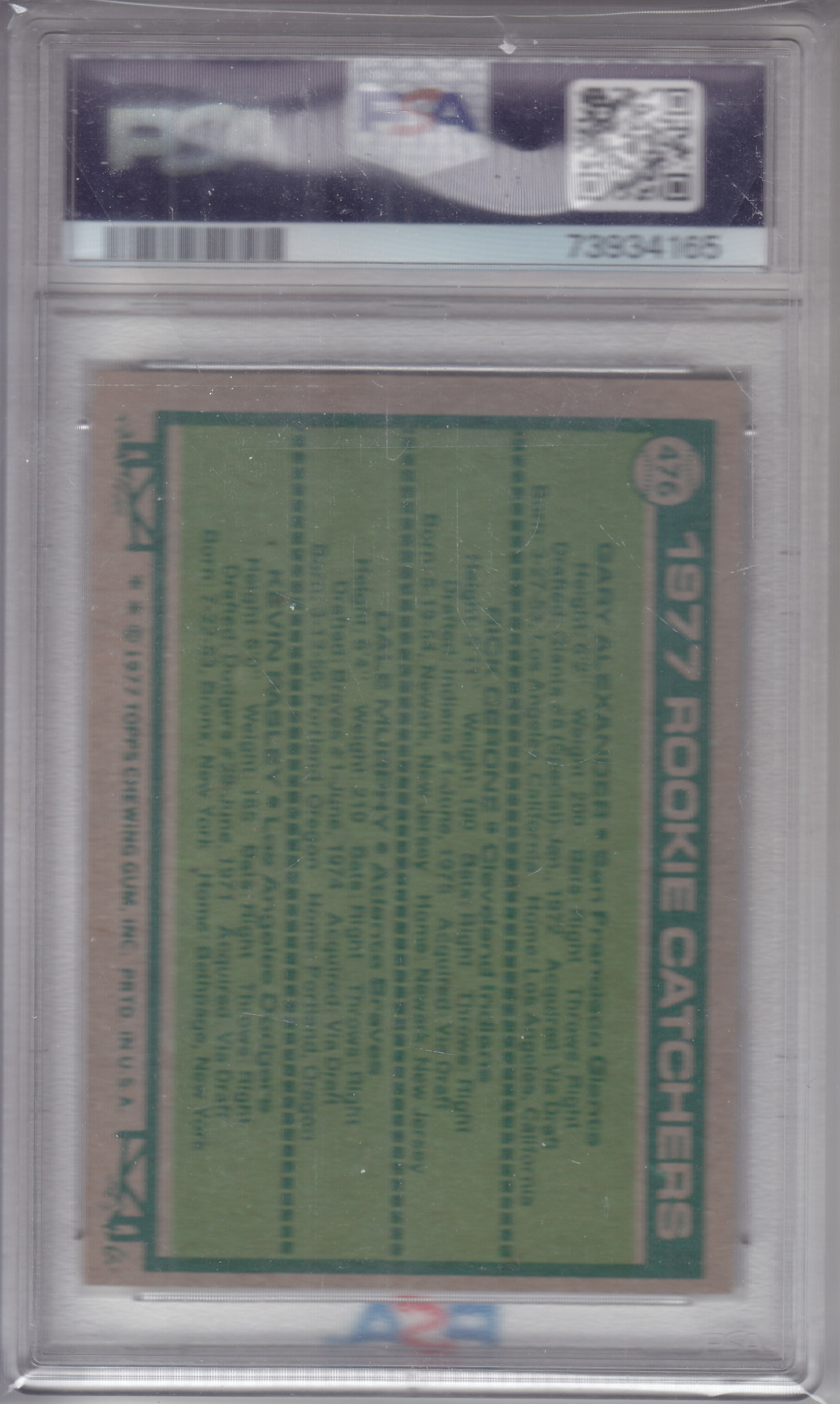 1977 Topps - [Base] #476 - Rookie Catchers - Gary Alexander, Rick Cerone, Dale  Murphy, Kevin Pasley [PSA 6 EX-MT]