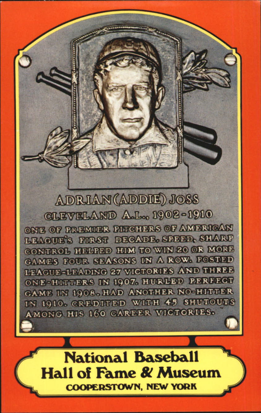 1978 Hall of Fame Plaque Postcards Dexter 26 Addie Joss NM Jim