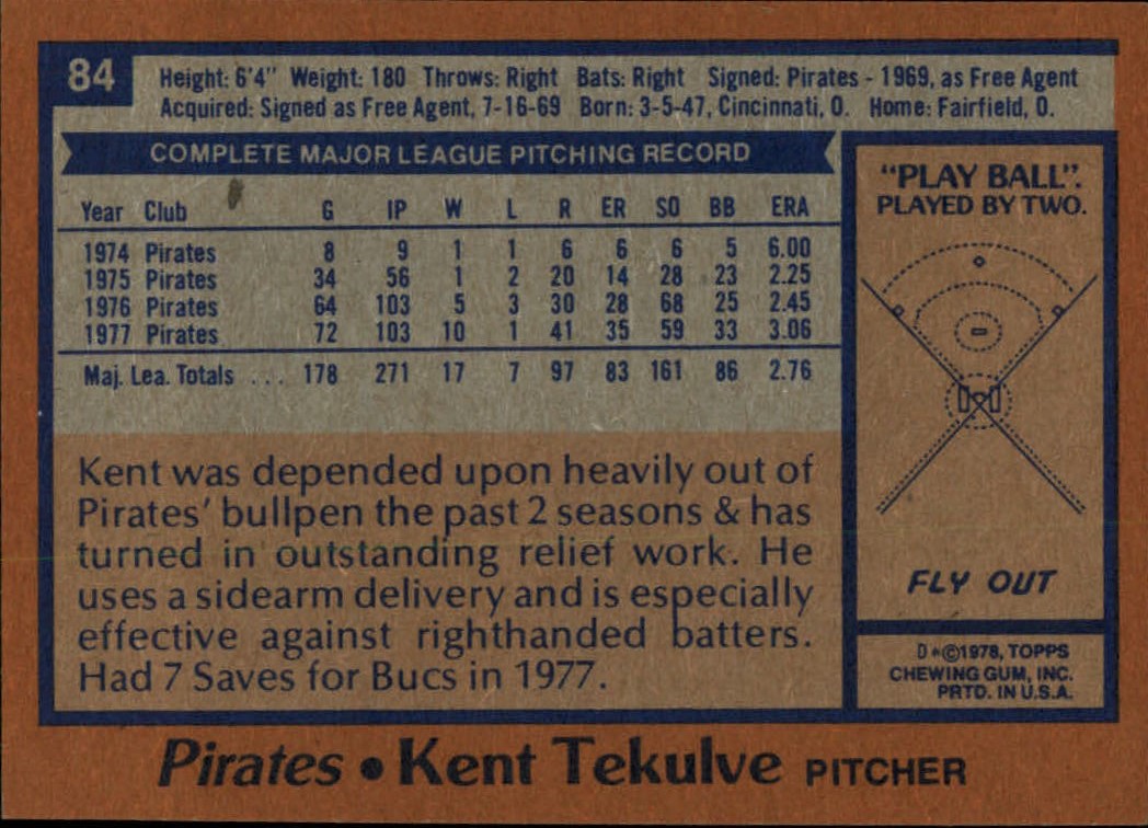 1978 TOPPS BASEBALL ASSORTED SINGLES U-PICK #1-108 - Picture 366 of 472