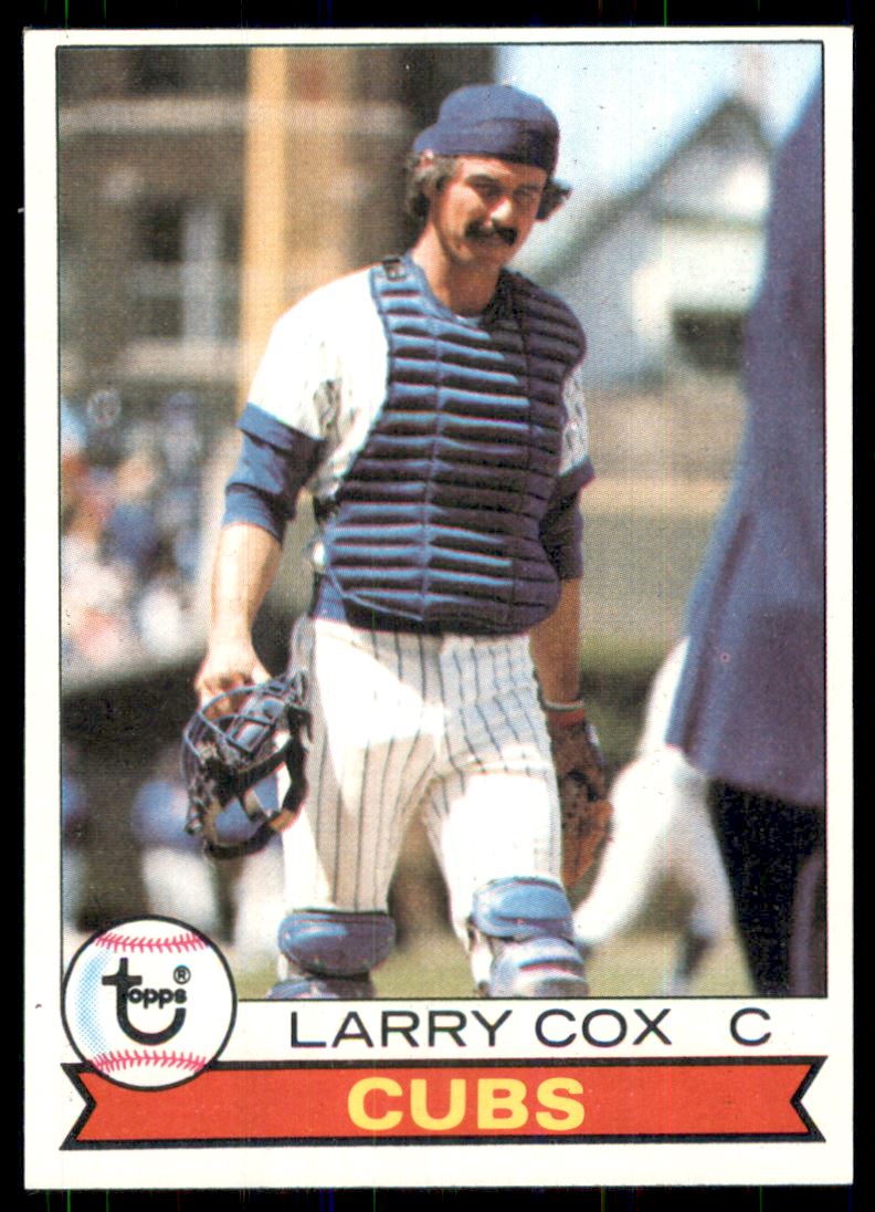 1979 Topps #489 Larry Cox UER/(Photo actually/Dave Rader)