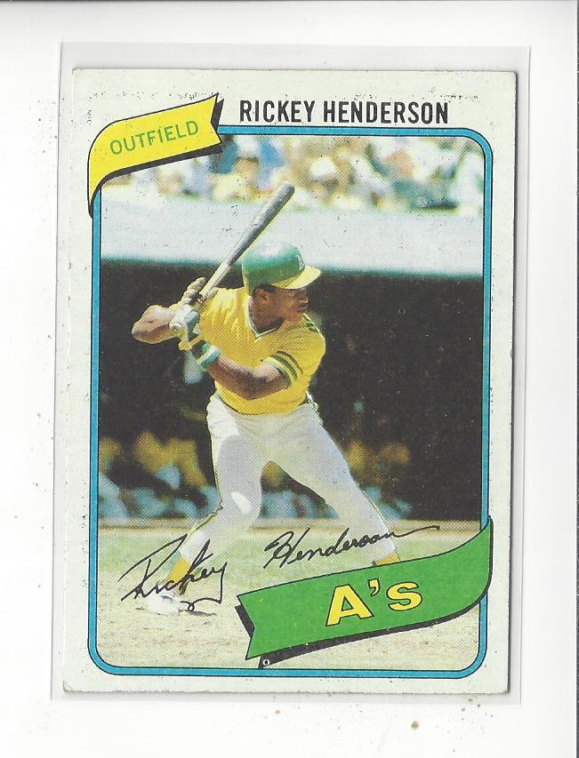 1980 Topps #482 Rickey Henderson RC/UER 7 steals at/Modesto should be Fresno