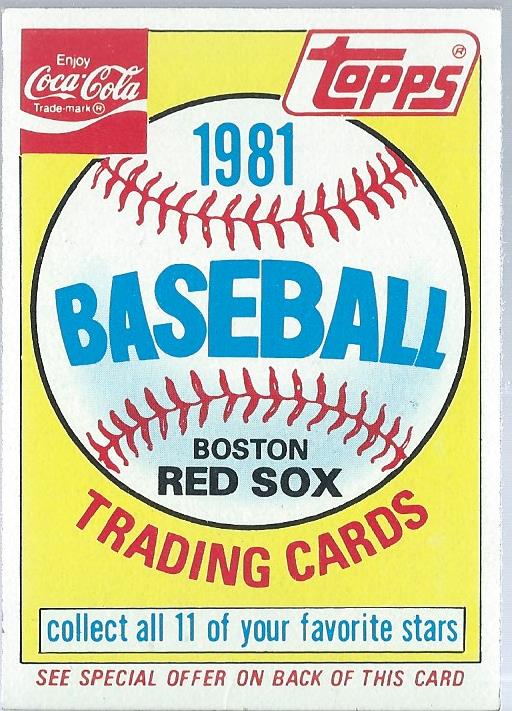 1981 Coke Team Sets #12 Red Sox Ad Card/(Unnumbered)