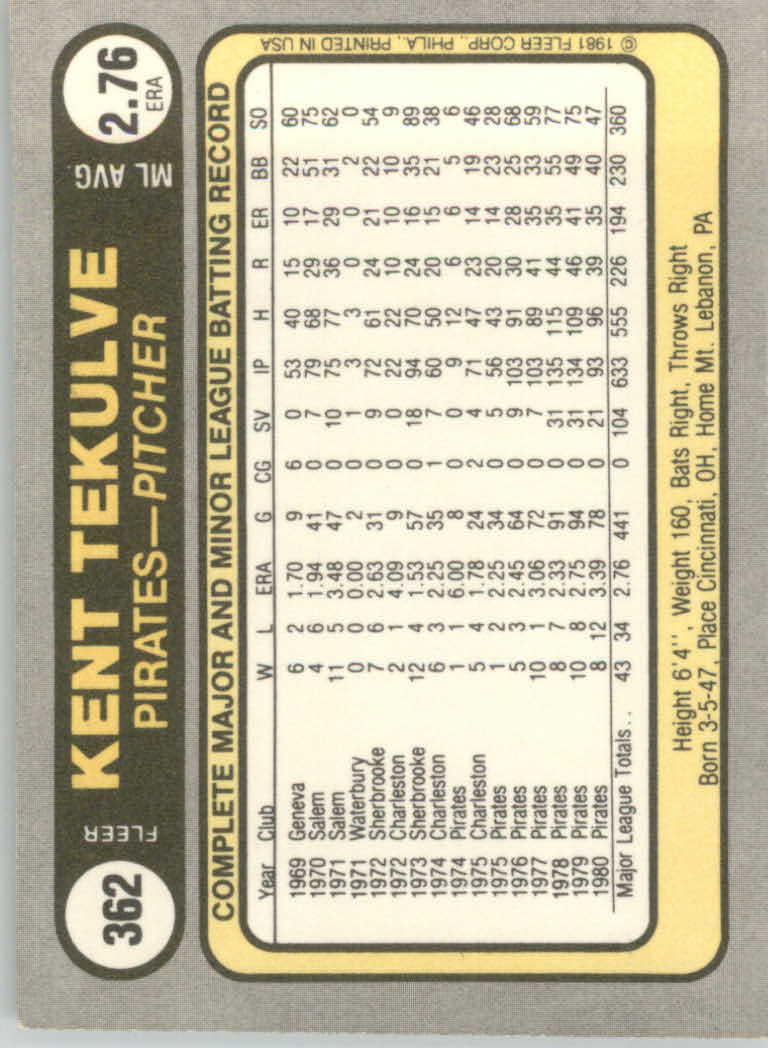 1981 Fleer Baseball "Main Set" Base Cards #221 to #440 - Picture 295 of 454