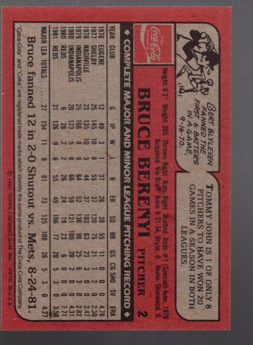 B7458- 1982 Reds Coke Cincinnati Baseball #S 1-22 -du Pick- 15 + Gratis US - Bild 5 von 9
