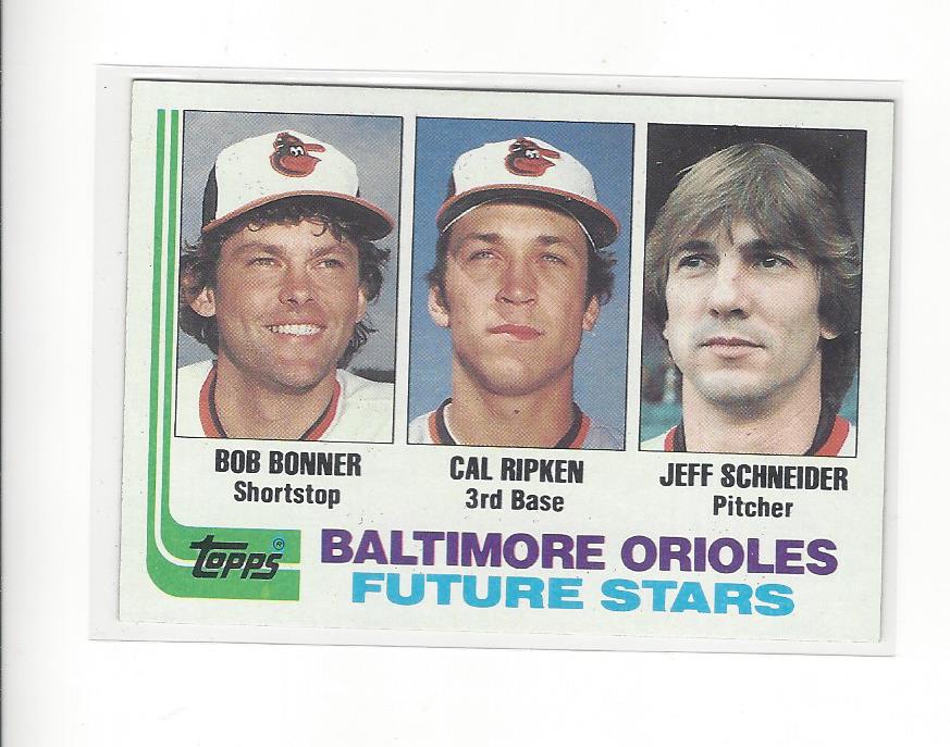 1982 Topps #21 Bob Bonner RC/Cal Ripken RC/Jeff Schneider RC/Birthdate for Jeff Scheider is wrong