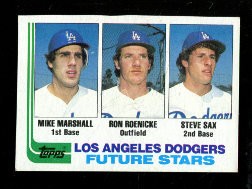 1982 Topps #681 Mike Marshall RC/Ron Roenicke RC/Steve Sax RC