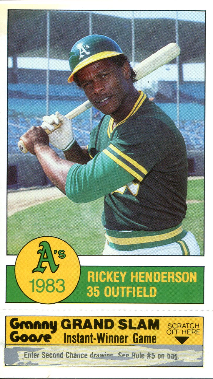 1983 A's Granny Goose #35 Rickey Henderson - NM-MT