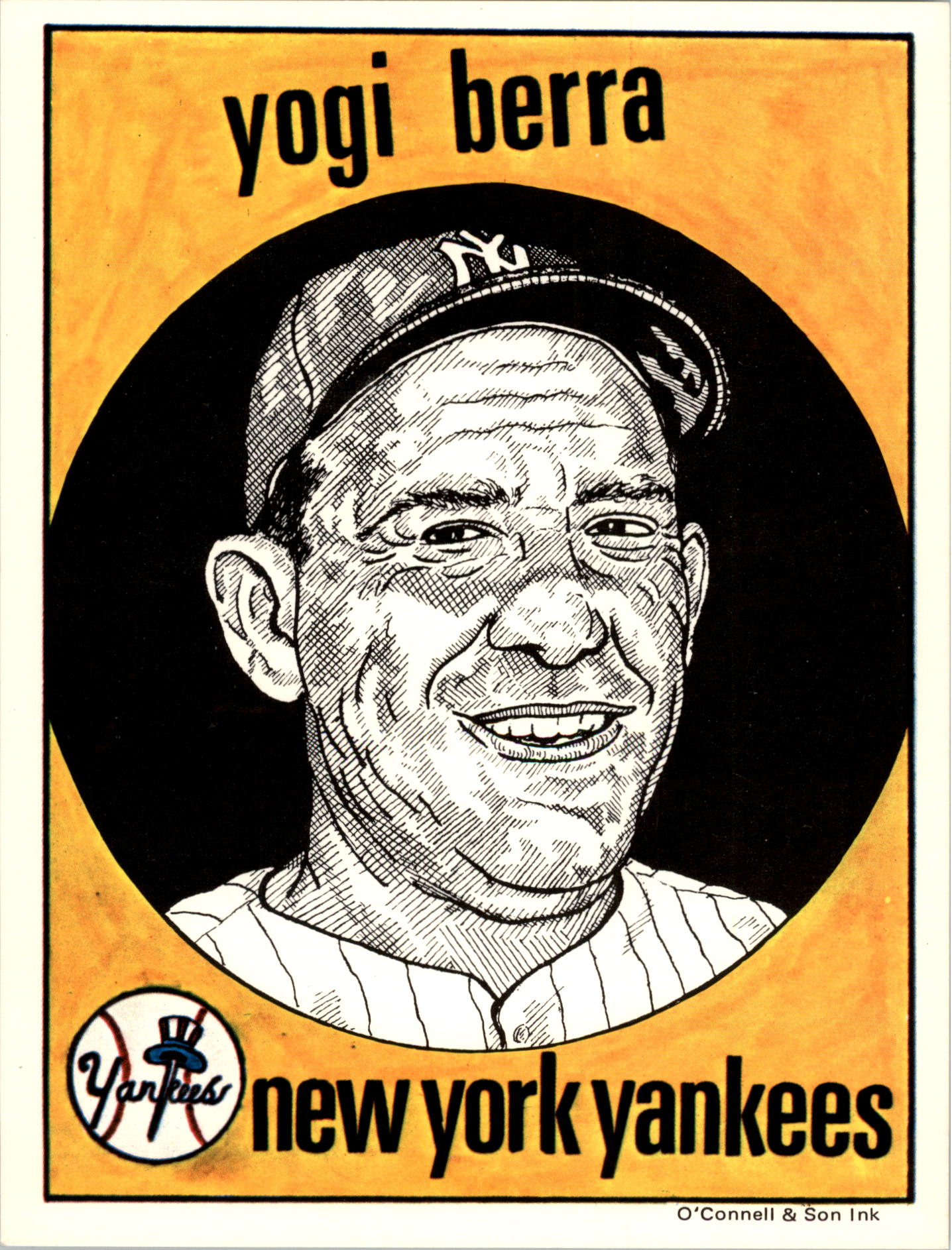 1983 O'Connell and Son Baseball Greats #3 Yogi Berra