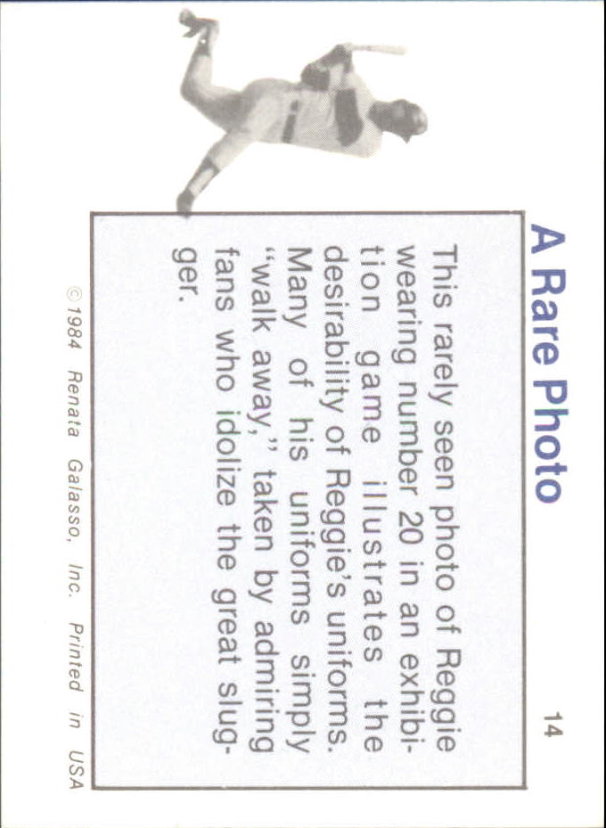 1984 Galasso Reggie Jackson Mini #14 Reggie Jackson A Rare Photo