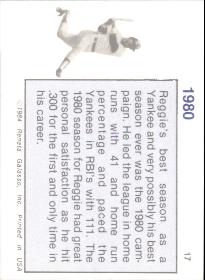 1984 Galasso Reggie Jackson Mini #17 Reggie Jackson
