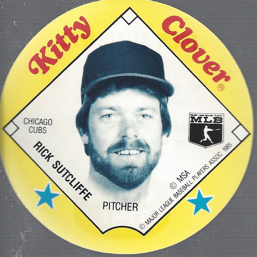 1985 Kitty Clover Discs #15 Rick Sutcliffe