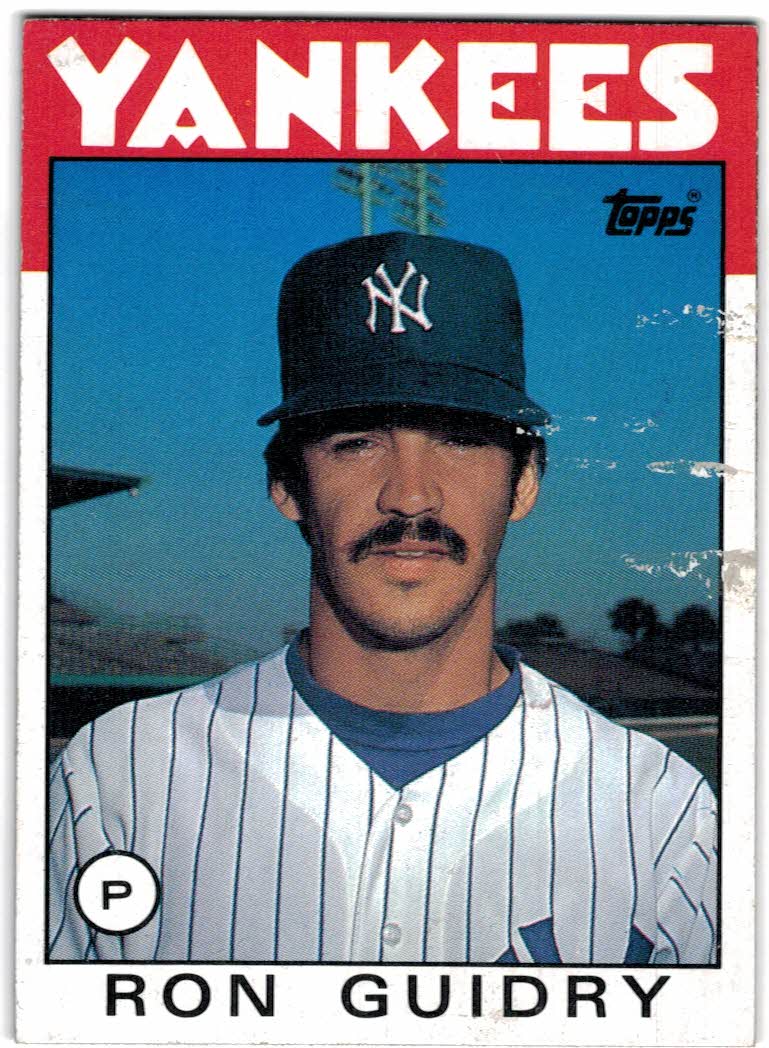 1986 Topps Wax Box Cards #H Ron Guidry