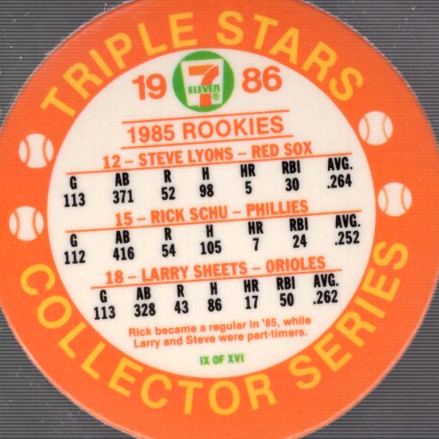 1986 Seven-Eleven Coins Baseball Card Pick (Base) - Bild 33 von 35