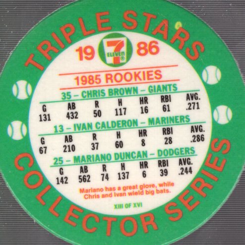1986 Seven-Eleven Coins Baseball Card Pick (Base) - Bild 35 von 35