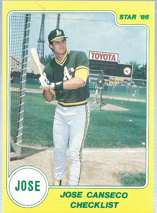 1986 Star Canseco #1 Jose Canseco CL