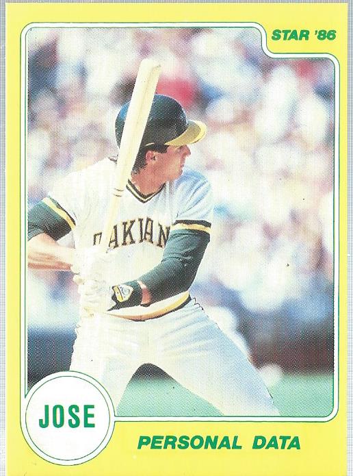 1986 Star Canseco #6 Jose Canseco/Personal Data