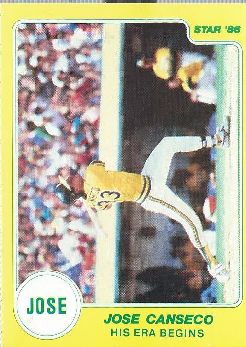 1986 Star Canseco #12 Jose Canseco/Horizontal Batting Shot/Yellow Uniform