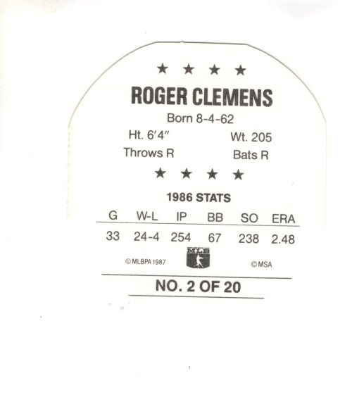 Tarjetas de béisbol B6962-1987 MSA Iced Tea Discs 1-20 -Tú eliges- 15+ ENVÍO GRATUITO A EE. UU. - Imagen 3 de 11