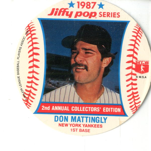 1987 MSA Jiffy Pop Discs #6 Don Mattingly