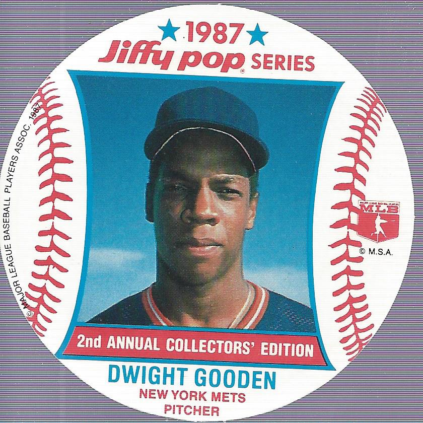 1987 MSA Jiffy Pop Discs #9 Dwight Gooden