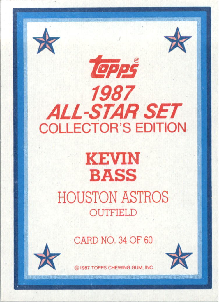 1987 Topps Glossy Send-Ins #34 Kevin Bass back image