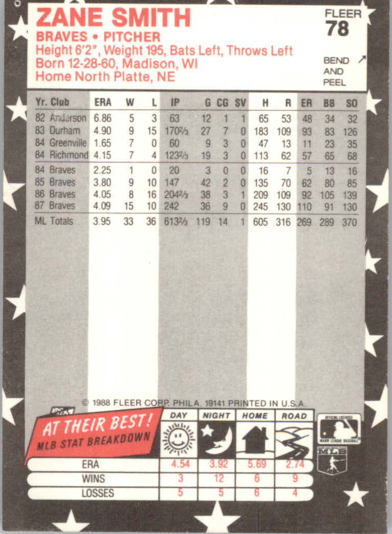 1988 Fleer Star Stickers Baseball "Main Set" Base Cards