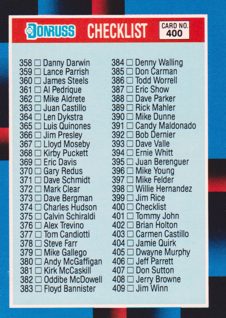 thumbnail 290  - 1988 Donruss Baseball Cards 249-496 Pick From List