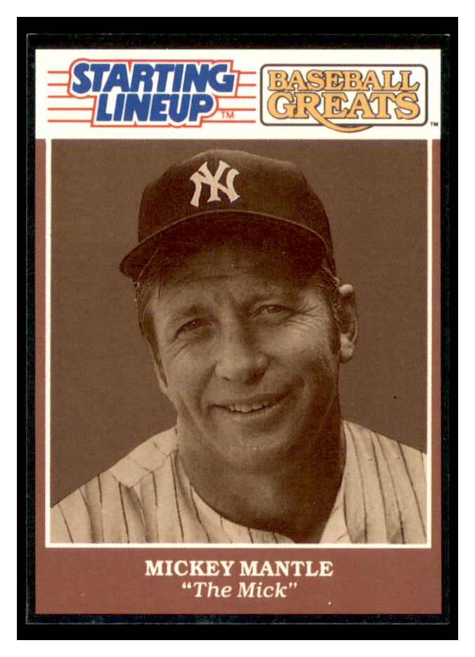 1989 Kenner Starting Lineup Greats Cards #10 Mickey Mantle