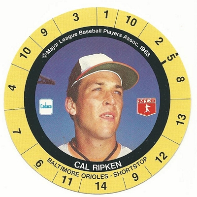 1989 Cadaco Ellis Discs #44 Cal Ripken