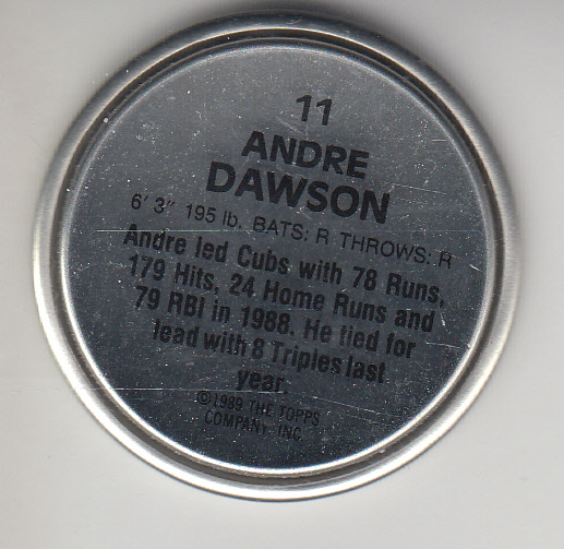1989 Topps Coins #11 Andre Dawson