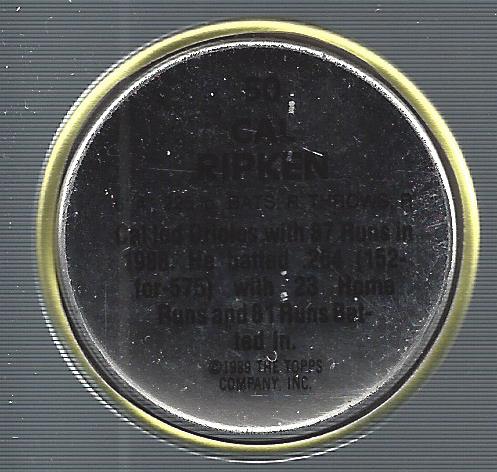 1989 Topps Coins #50 Cal Ripken back image