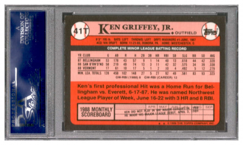 1989 Topps Traded #41T Ken Griffey Jr. RC back image
