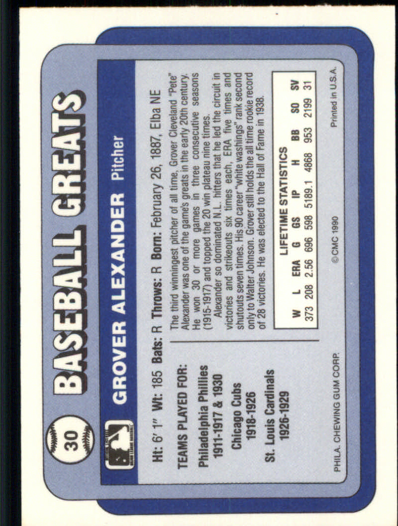 1990 Swell Baseball Greats "Main Set" Cards #1 to #135 - Picture 61 of 272