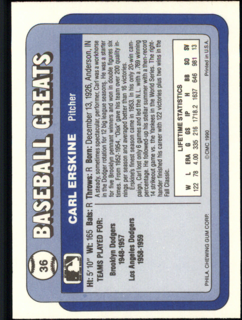 1990 Swell Baseball Greats "Main Set" Cards #1 to #135 - Picture 73 of 272