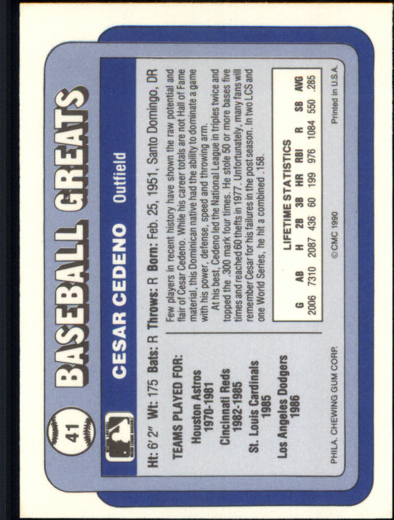 1990 Swell Baseball Greats "Main Set" Cards #1 to #135 - Picture 83 of 272