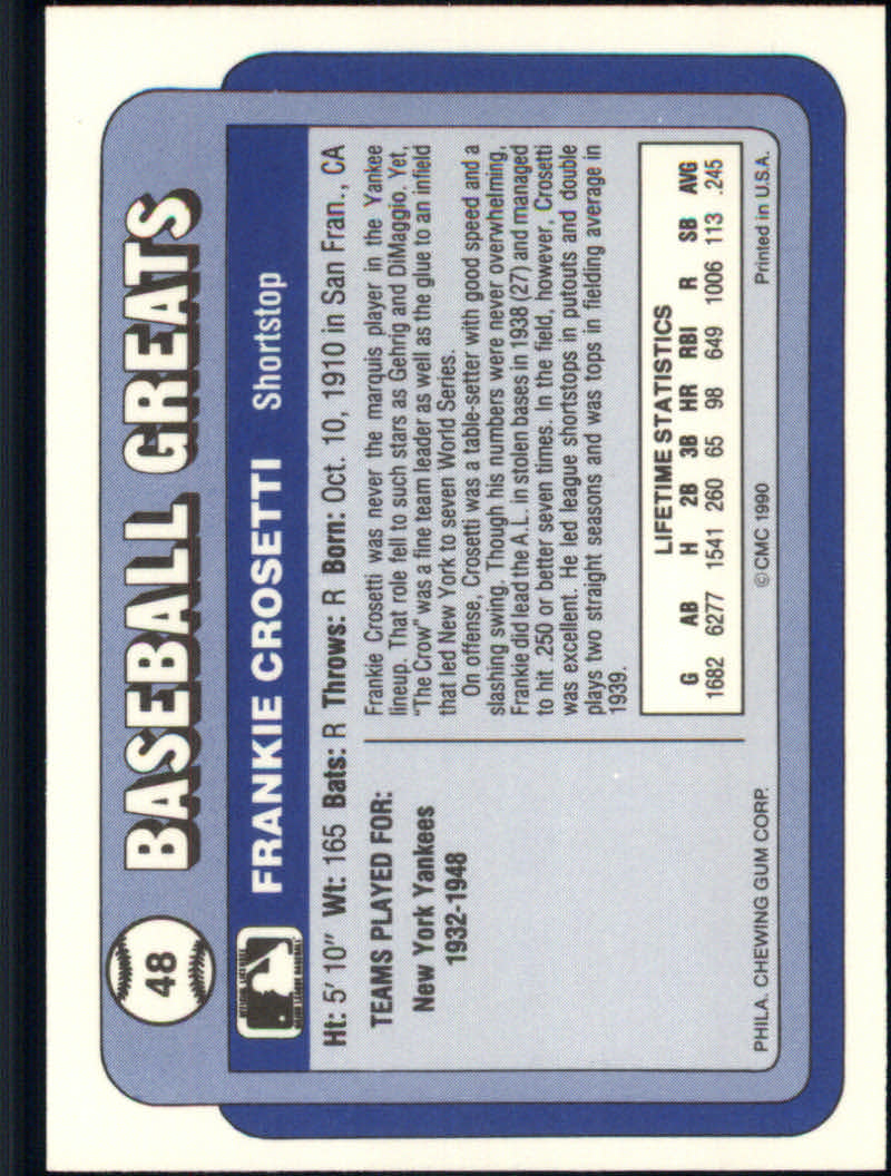 1990 Swell Baseball Greats "Main Set" Cards #1 to #135 - Picture 97 of 272