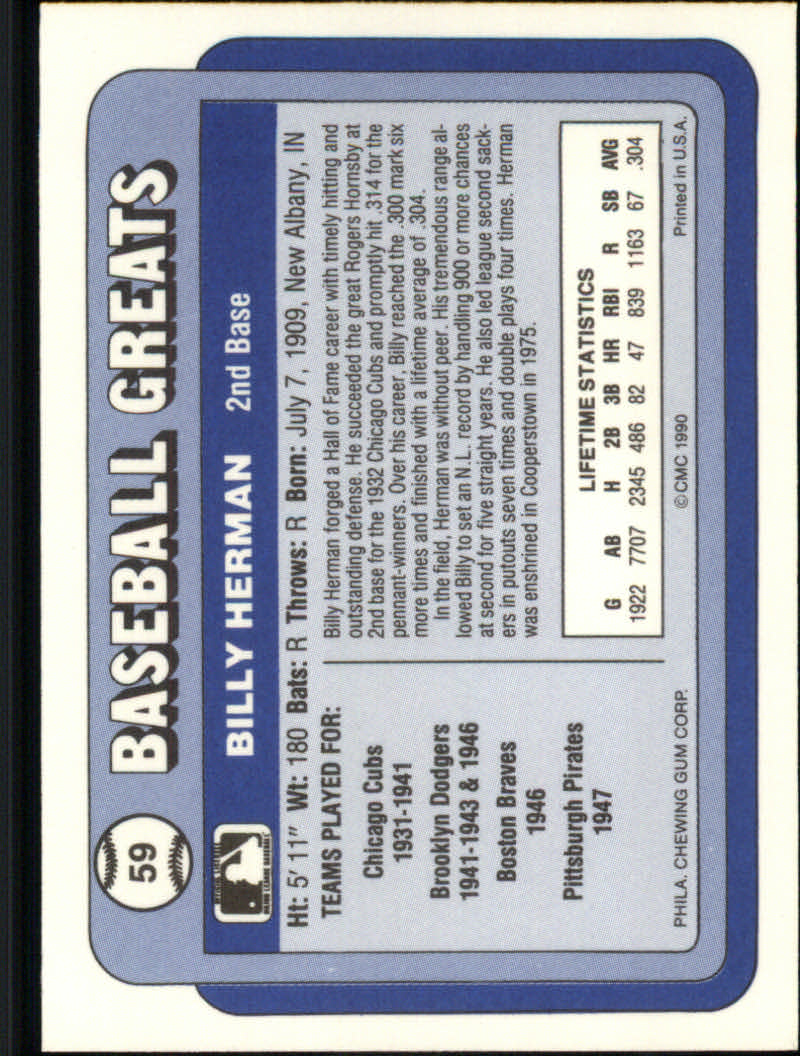 1990 Swell Baseball Greats "Main Set" Cards #1 to #135 - Picture 119 of 272