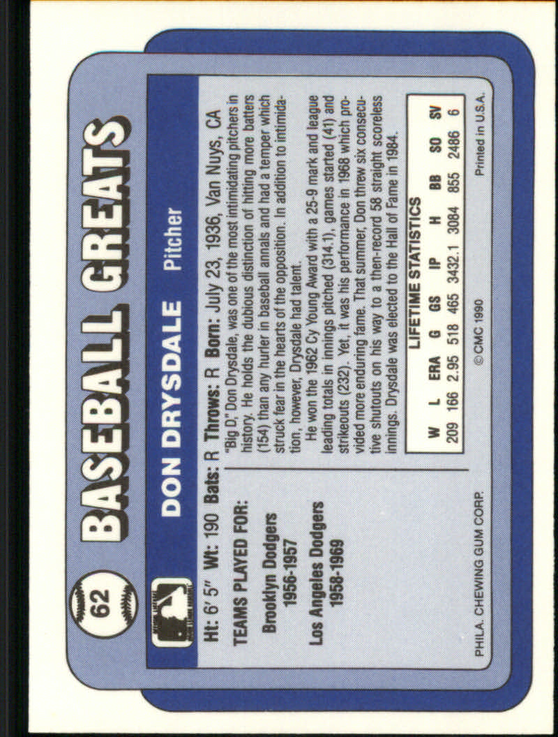 1990 Swell Baseball Greats "Main Set" Cards #1 to #135 - Picture 125 of 272