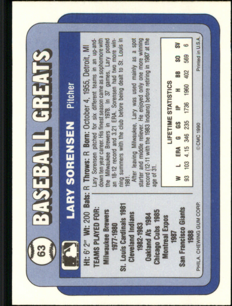 1990 Swell Baseball Greats "Main Set" Cards #1 to #135 - Picture 127 of 272