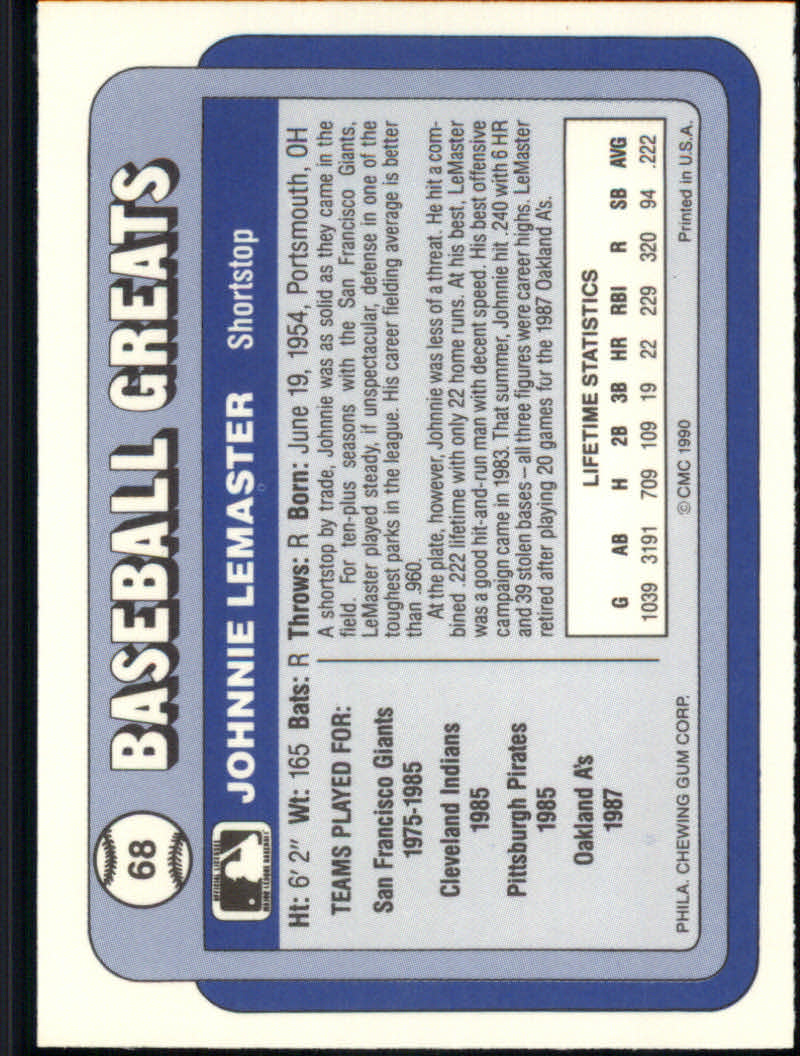 1990 Swell Baseball Greats "Main Set" Cards #1 to #135 - Picture 137 of 272