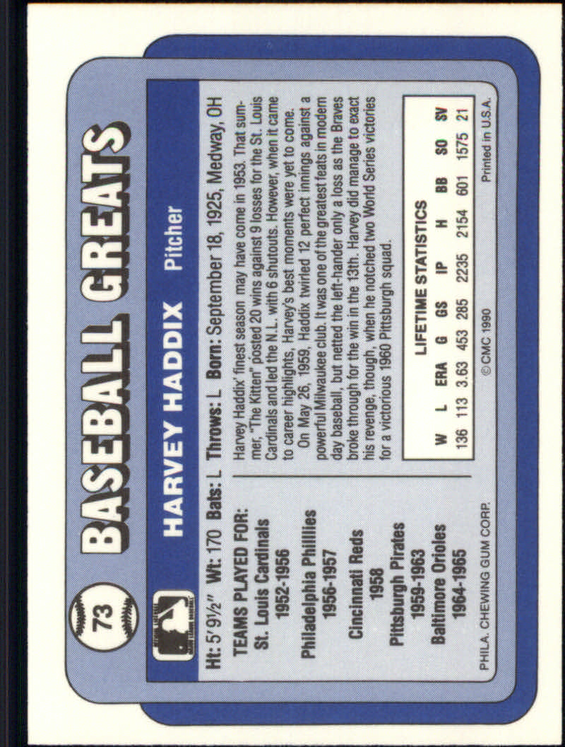 1990 Swell Baseball Greats "Main Set" Cards #1 to #135 - Picture 148 of 272