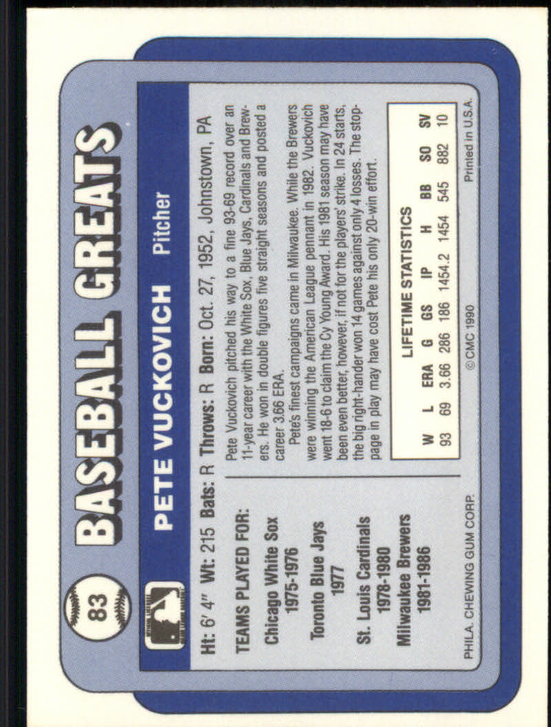 1990 Swell Baseball Greats "Main Set" Cards #1 to #135 - Picture 168 of 272