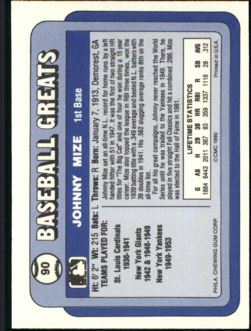 1990 Swell Baseball Greats "Main Set" Cards #1 to #135 - Picture 182 of 272