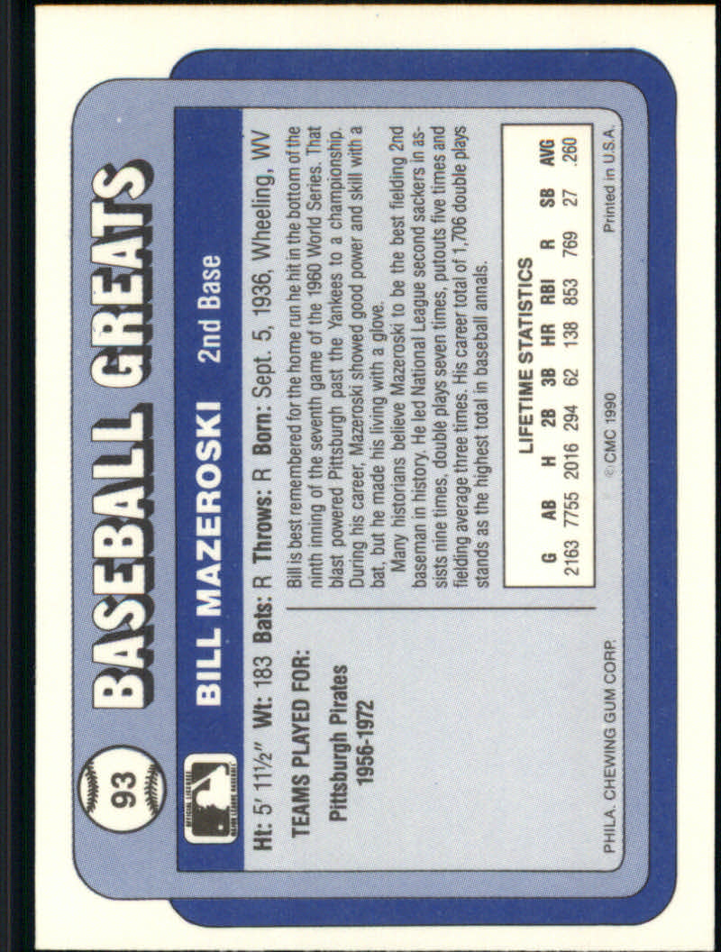 1990 Swell Baseball Greats "Main Set" Cards #1 to #135 - Picture 188 of 272